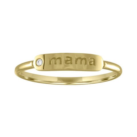 The Twiggy - Skinny Signet "mama" Ring