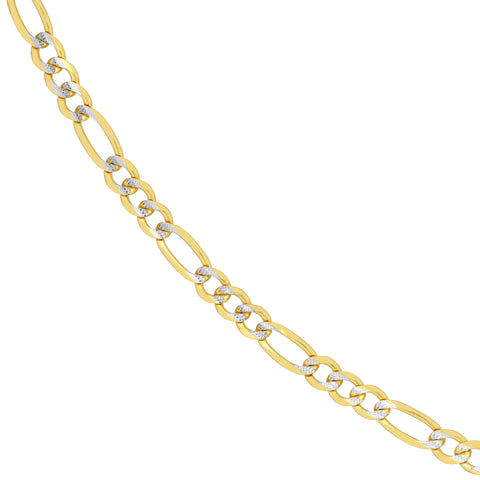 4.75mm Two-Tone Pave Figaro Chain with Lobster Lock