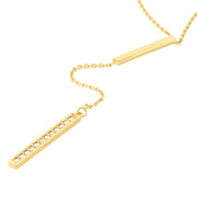 Diamond and Polished Bars Lariat Necklace