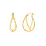 Polished and Satin Twisted Hoop Earrings