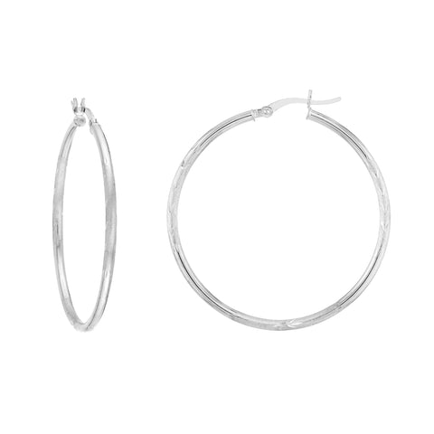 2 X 40mm DC Florentine Hoop Earrings