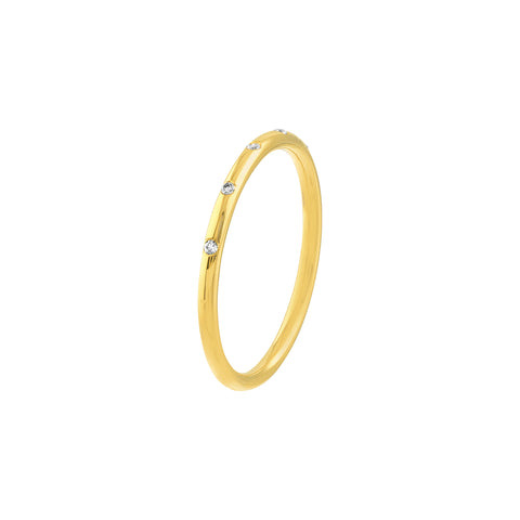 Diamond Stations Thin Band Ring