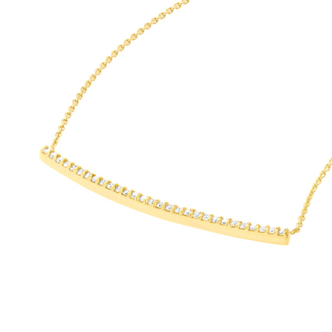 Curved Bar Adj. Necklace with 1/5tcw Diamond