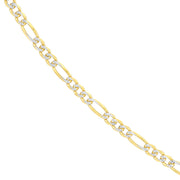 3.9mm Two-Tone Pave Figaro Chain with Lobster Lock