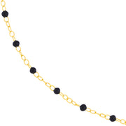 Black Enamel Bead Piatto Chain