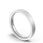 Bezel Set Diamond Wedding Band in Brushed Finish