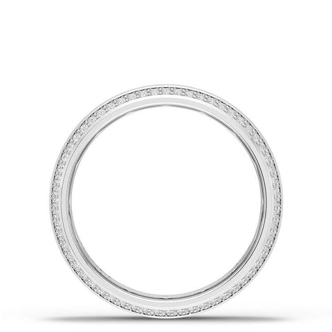 Bevel Edge Diamond Wedding Band in Satin Finish - 5mm