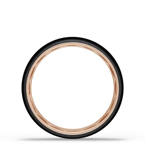 Titanium Two-Tone Round Wedding Band - 6mm