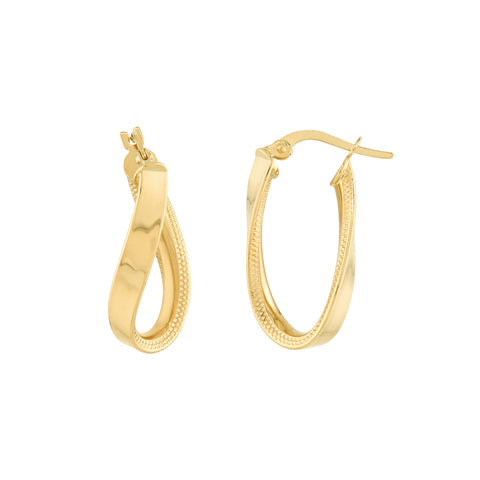 Curved Oval Hoop Earrings