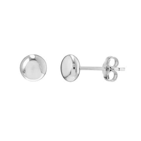 5.5mm Flat Round Pebble Stud Earrings