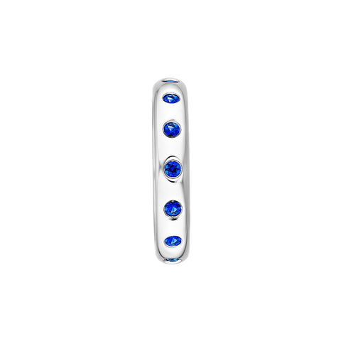 3/4tcw Round Sapphire Straight Band Ring