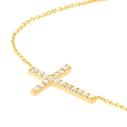 Sideways Cross Necklace with 1/5tcw Diamond