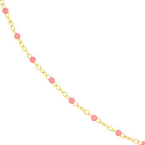 Baby Pink Enamel Bead Piatto Chain