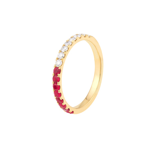 50/50 Ruby & Diamond Stackable Band