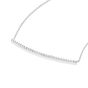 Curved Bar Adj. Necklace with 1/5tcw Diamond