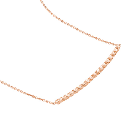 Diamond-Cut Curved Bar Adjustable Necklace