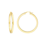 3mm x 40mm Square Tube Hoop Earrings