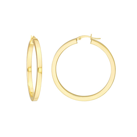 3mm x 40mm Square Tube Hoop Earrings