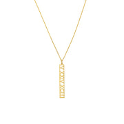 5mm Vertical Roman Numeral Pendant Necklace