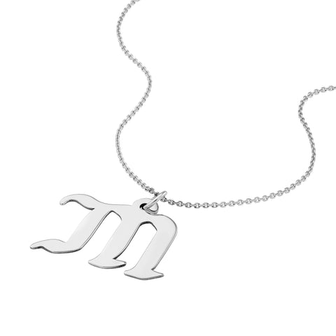 Gothic Initial Pendant Necklace