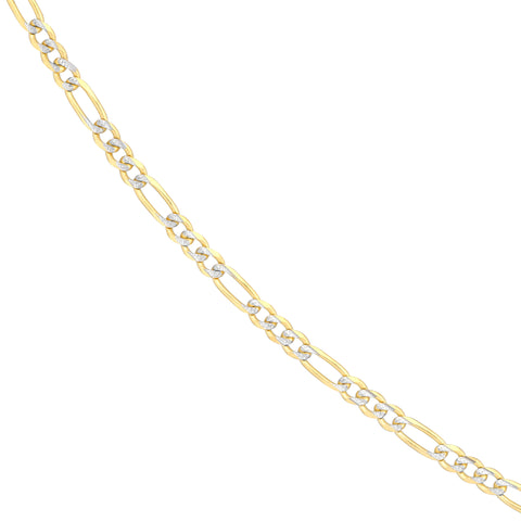 3.2mm Two-Tone Pave Figaro Chain with Lobster Lock