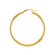 3mm x 40mm Polished Hoop Earrings