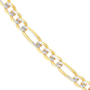 5.8mm Two-Tone Pave Figaro Chain with Lobster Lock