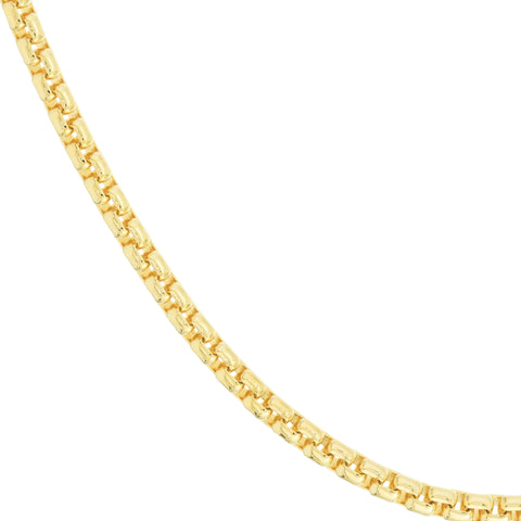 3.3mm Solid Round Box Chain with Lobster Lock