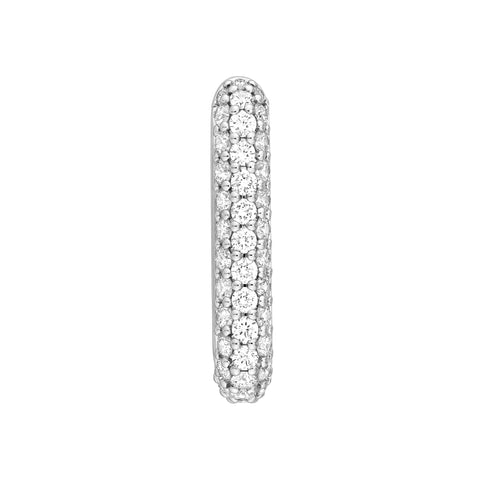 3 Row Pave Diamond Paper Clip Earrings (1-3/8tcw)