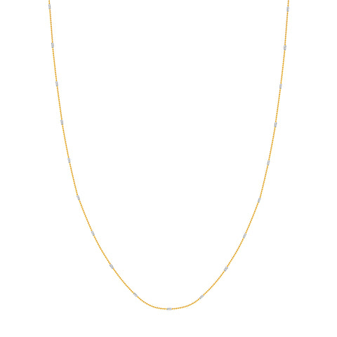 0.95mm Two-Tone Barrel Saturn Chain with Lobster Lock