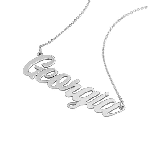 5mm Script Font Nameplate Necklace