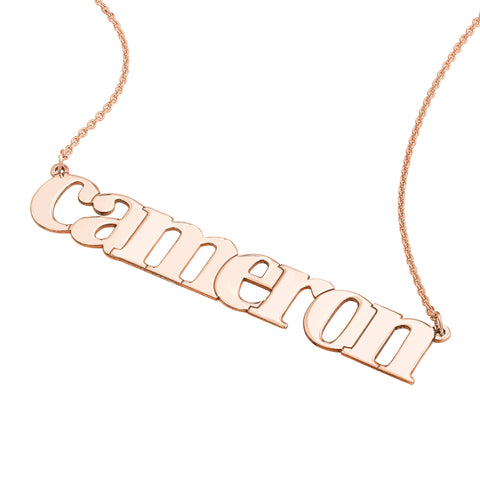 7mm Typewriter Font Nameplate Necklace