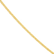 1.25mm Square Wheat Chain with Lobster Lock