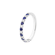 Sapphire & Diamond Stackable Band