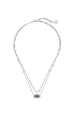 Kendra Scott Multi Strand Elisa Rhodium Platinum Drusy