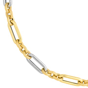 Two Tone (3+1) Paper Clip Brushed Polished Chain