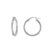 3mm x 25mm Polished Hoop Earrings