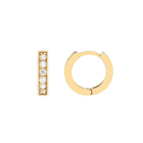 1/8tcw Diamond 10mm Hoop Earrings