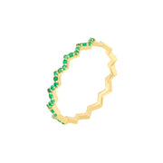 Emerald Stones Zig Zag Ring