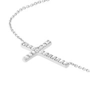 Sideways Cross Necklace with 1/5tcw Diamond