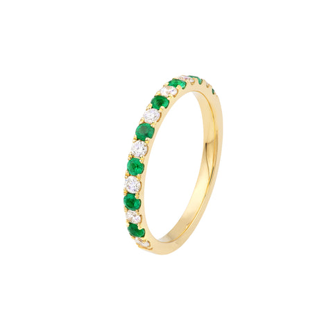 Emerald & Diamond Stackable Band