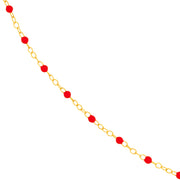 Red Enamel Bead Piatto Chain