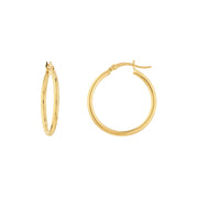 2mm x 25mm Polished Hoop Earrings