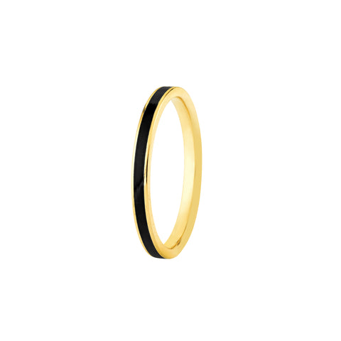 Black Enamel Band Ring