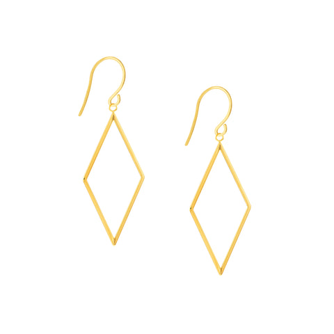 Open Diamond-Shaped Dangle Earrings