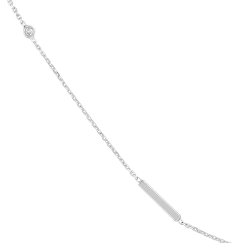 Diamond Bezel and Bar Station Necklace