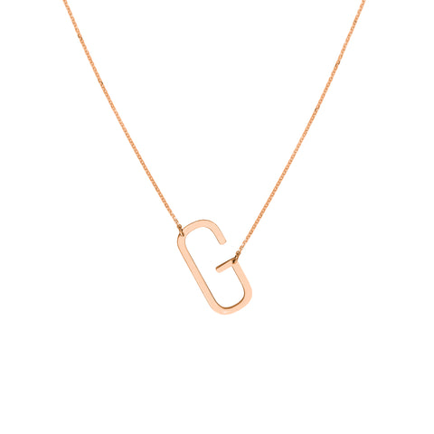 Sideways Block Initial Necklace