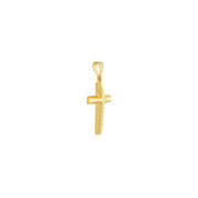 3D Diamond Cut Top Cross Pendant