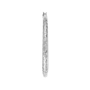 3mm x 40mm Diamond-Cut Hoop Earrings