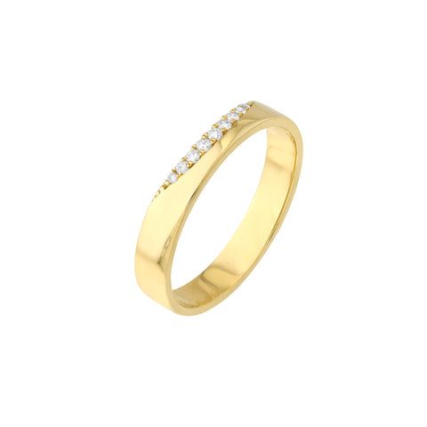 Diamond Curved Side Polished Band